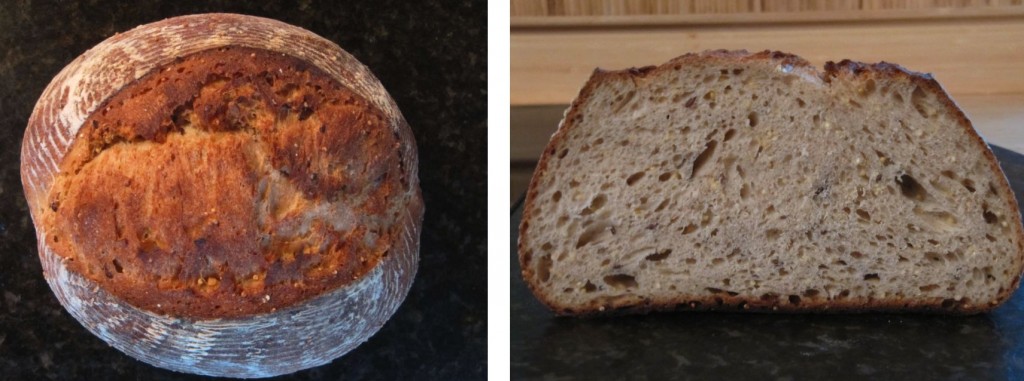 Crusty sourdough bread