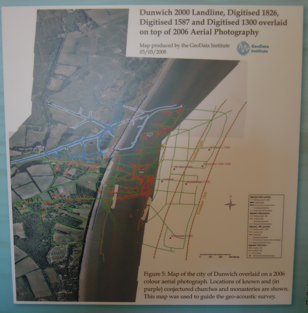 Map of Dunwich showing street-map of lost town