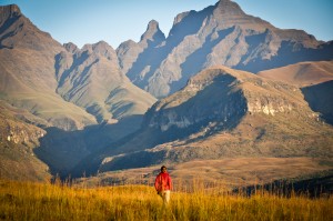 Cathedral Peak area at sunrise - Ukhahlamba Drakensberg National Park, South Africa