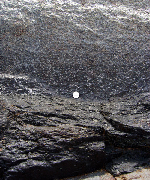 Magnetite grading into anorthosite, Bushveld