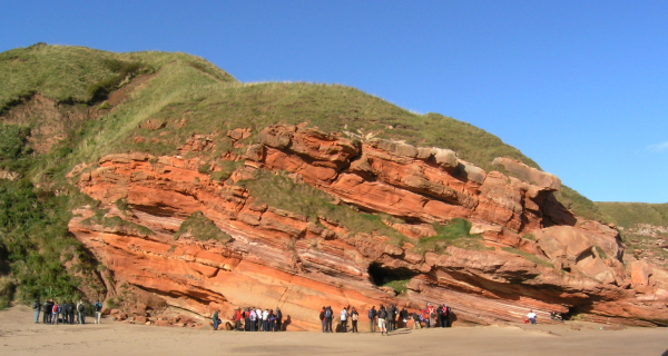 Old Red Sandstone at Pease Bay