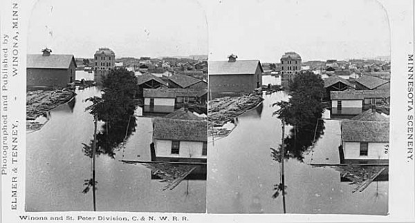 Flooding in Winona, 1880 (Minnesota Historical Society)