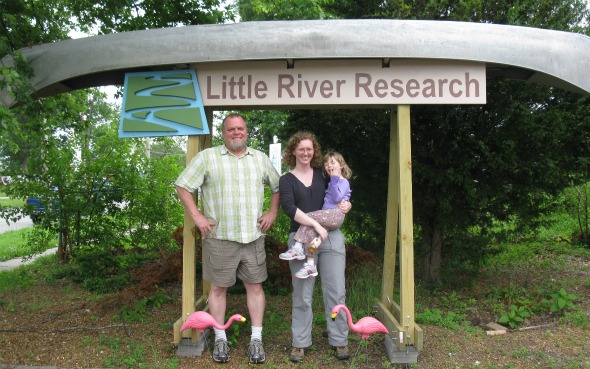 Steve Gough, Anne Jefferson and a research assistant in front of LRRD, May 2011