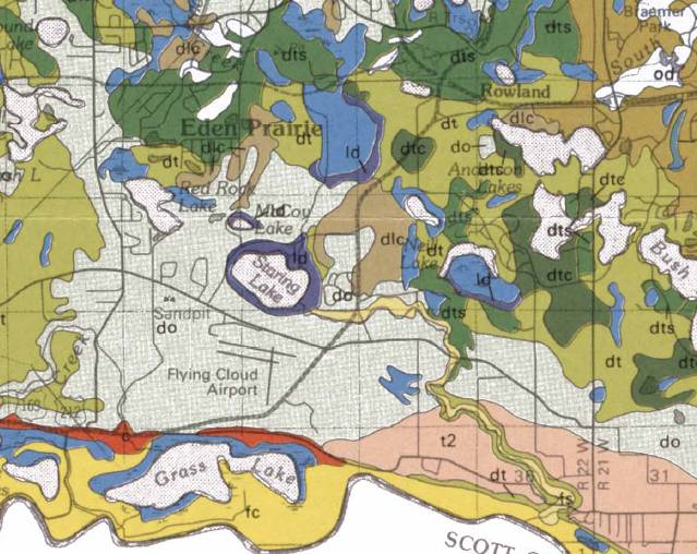 Surficial geology of Staring Lake and surrounding areas
