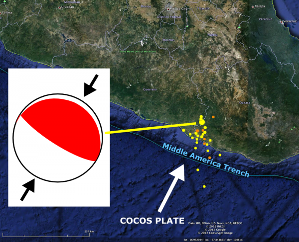 Focal mechanism for Oaxaca earthquake