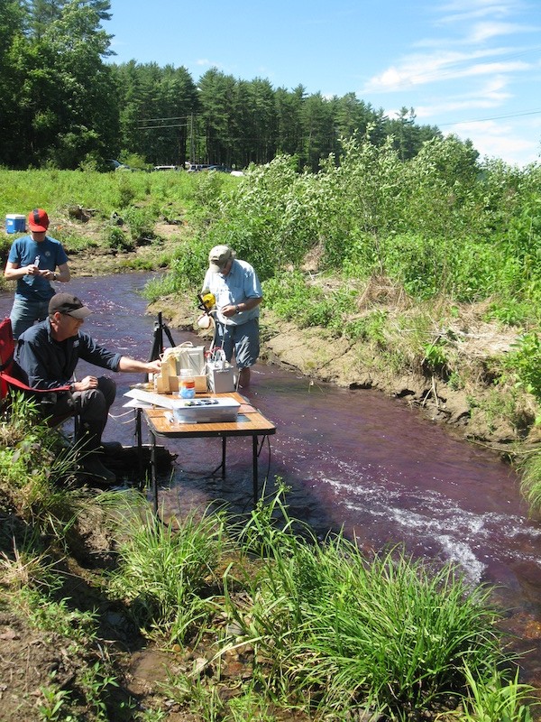 Purple stream with hydrologists in it.