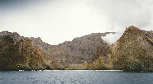 White Island, New Zealand, caldera wall breach