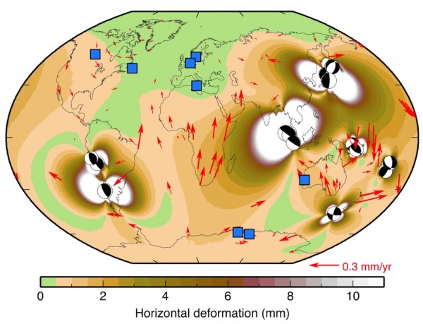 global coseismic deformation due to all M 8+ earthquakes since 2000