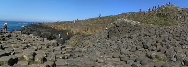 A panorama looking out to sea across the Giant's Causeway, Northern Ireland.  Photo: Chris Rowan, 2013 