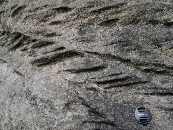 A closeup of one layer of crossbeds in the Millstone Grit