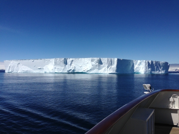 Cruising around a tabular iceberg in Antarctic Sound.
