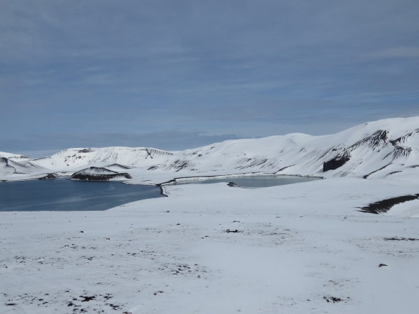 Looking across Telefon Bay towards land created in 1967. This area is now closed to public access as an Antarctic Special Protected Area, because of its ecological fragility and special scientific interest. Photo by A. Jefferson