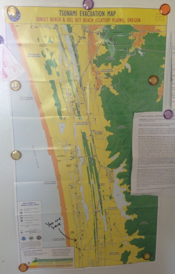 Tsunami Evacuation Map for the area I was staying in.