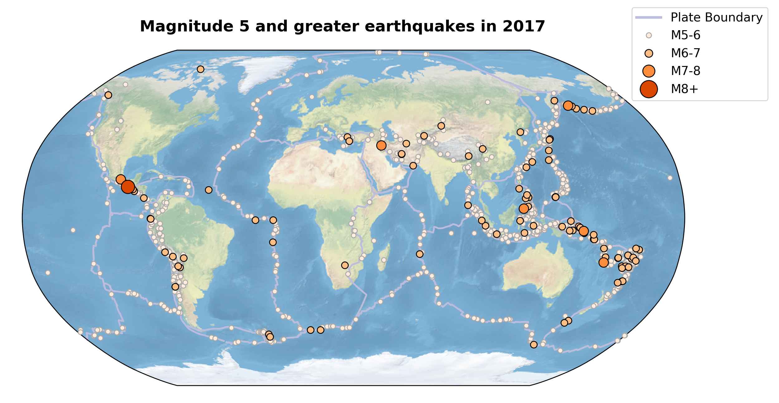 Major Earthquakes Of The World Map - United States Map