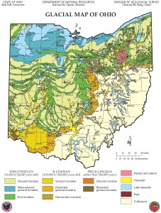 Glacial geology map of Ohio