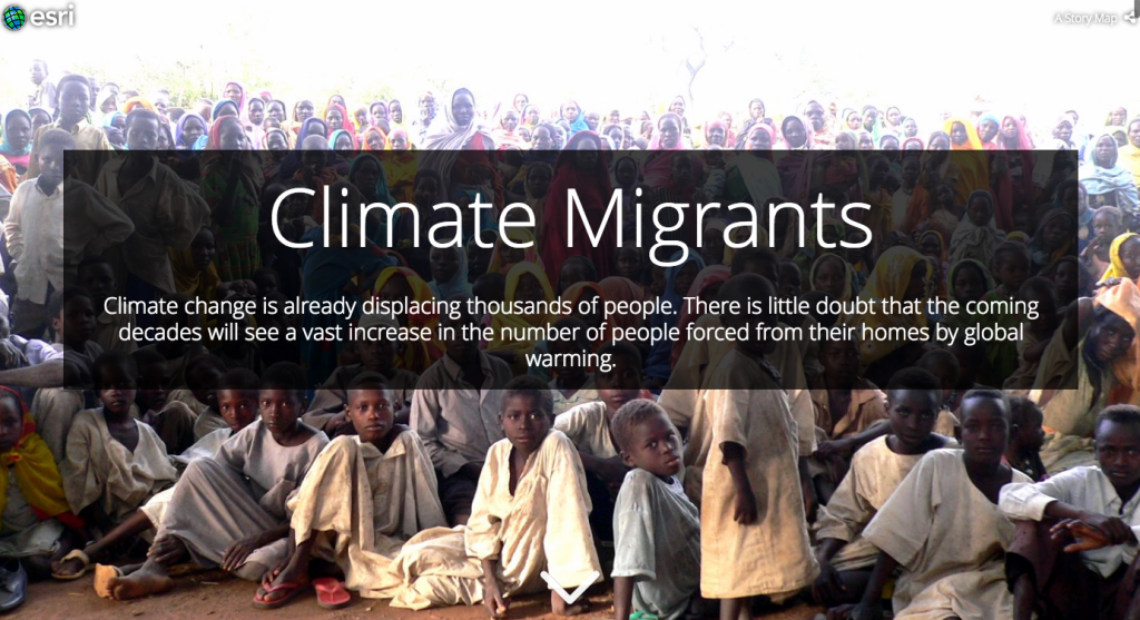 Climate Migrants Story Map by ESRI
