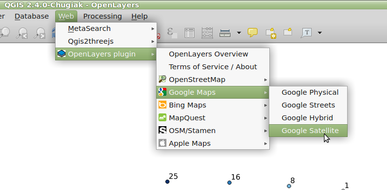 Easily plot data on a Google Maps background with the QGIS OpenLayers  plugin | Volcan01010